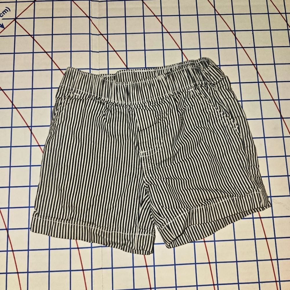 EUC | Baby | 12M | Black & White Striped Cotton Shorts